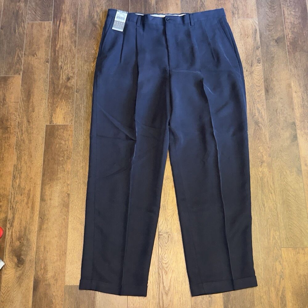 Liz Claiborne Crazy Horse Men's Pleated Cuffed Dress Pants 40x32 NWT $50